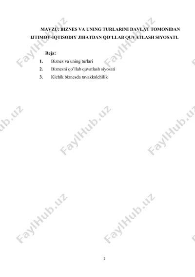 biznes va uning turlari — DOCX