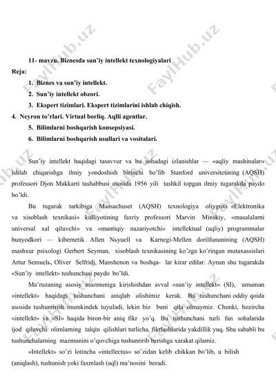 biznesda sun’iy intellekt texnologiyalari — DOCX
