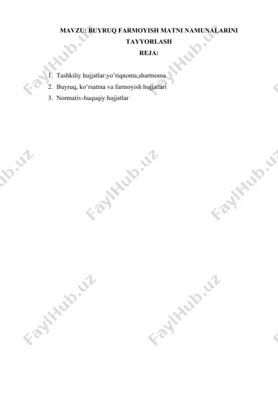 farmoyish hujjatlari — DOCX