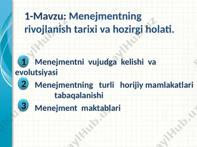 menejmentni vujudga kelishi va evolutsiyasi — PPT