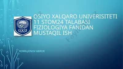 yurak aftanomiyasi — PPTX