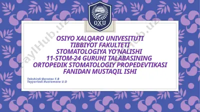 pastki jagʻ harakatini takrorlovchi apparatlar — PPTX