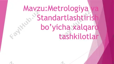 metrologiya va standartlashtirish bo'yicha xalqaro tashkilotlar — PPTX