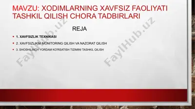 xavfsizlik texnikasi — PPTX