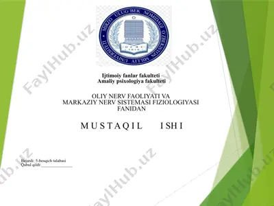 gipotalamo va gipofizar tizim haqida umumiy tushuncha — PPTX