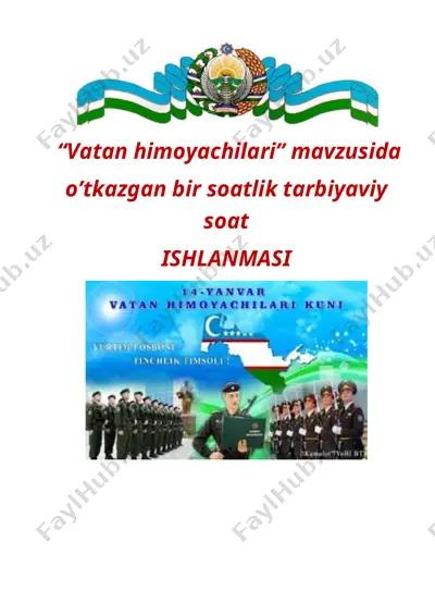 "vatan himoyachilari tarbiyaviy mavzuda" — DOC
