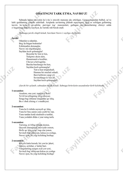 navro`z bayrami haqida she'rlar to'plami — DOC