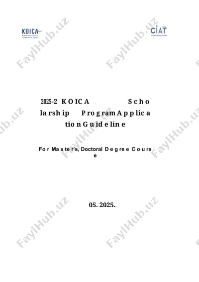 koica fellowship program, ciat — DOC