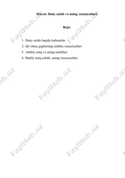 ilmiy uslub va uning xususiyatlari — DOCX