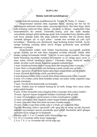 bolalar tashvishi metodologiyasi — DOC