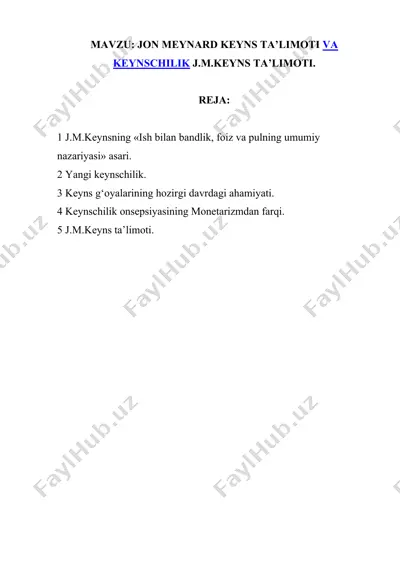 jon meynard keyns ta'limoti — DOCX