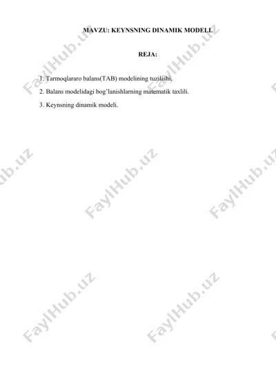 keynsning dinamik modeli — DOCX