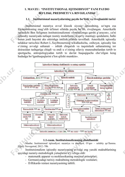 institutsional iqtisodiyot: nazariya va amaliyot — DOC
