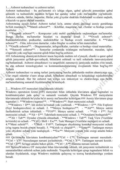 axborot tushunchasi va axborot turlari — DOC