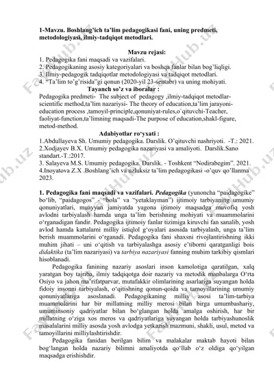 umumiy pedagogika — DOC