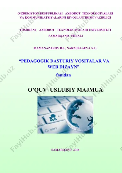pedagogik dasturiy vositalar va web dizayn — DOC