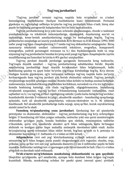 tug‘ruq jarohatlari — DOCX