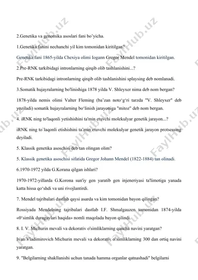 genetika va genomika asoslari — DOC