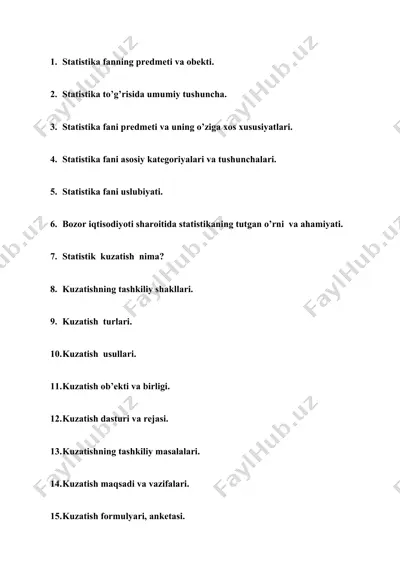 statistika asoslari — DOC