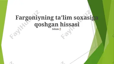 fag’oniyning talim sohasiga qo’shgan hissasi — PPTX