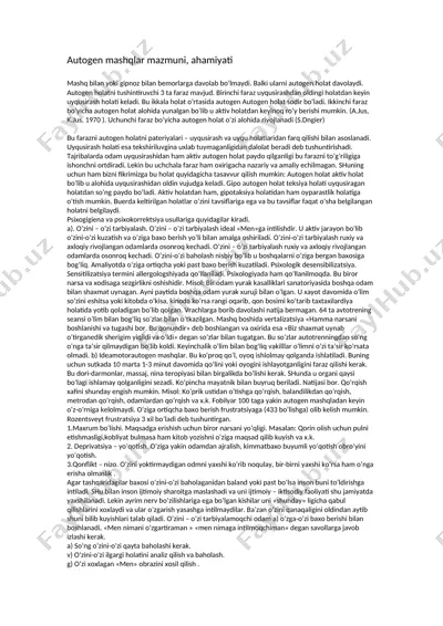 autogen mashqlar — DOC