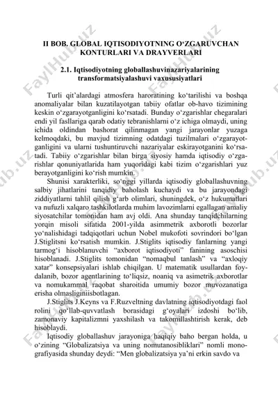 global iqtisodiyotning o‘zgaruvchan konturlari va drayverlari — DOC
