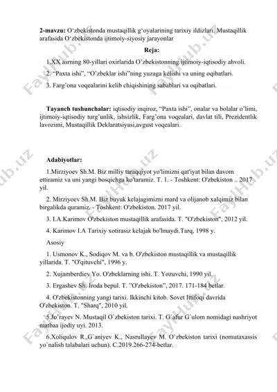 o‘zbekistonda mustaqillik g‘oyalarining tarixiy ildizlari — DOC