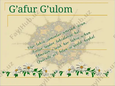 g’afur g’ulom — PPTX