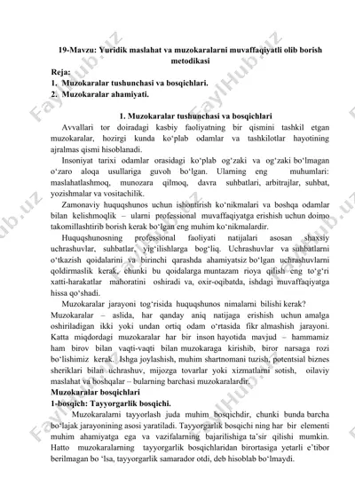 yuridik maslahat va muzokaralarni muvaffaqiyatli olib borish metodikasi — DOC