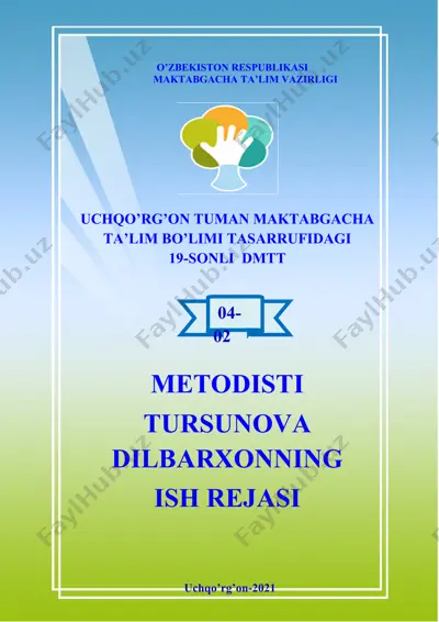 metodistining oylik ish rejasi — DOC
