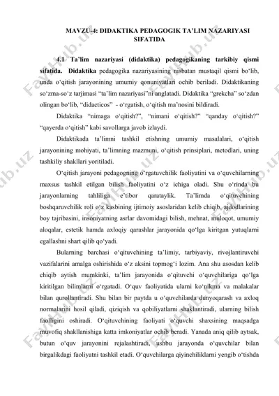 ta'lim nazariyasi (didaktika) — DOC