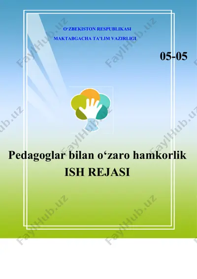 pedagoglar bilan o‘zaro hamkorlik ish rejasi — DOC