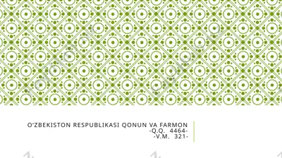 oʻzbekiston respublikasi qonun va farmon — PPTX