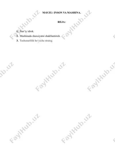 inson va mashina. sun’iy idrok — DOCX