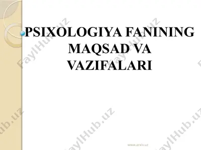 psixologiya fanining maqsad va vazifalari — PPTX
