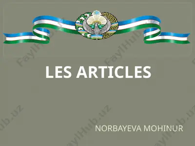 les articles — PPTX