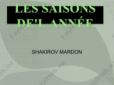 les saisons de'l année — PPT