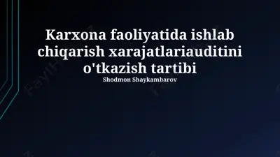 amortizatsiya xarajatlarini audit qilish — PPTX