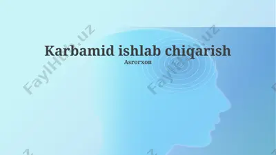 karbamid ishlab chiqarish — PPTX