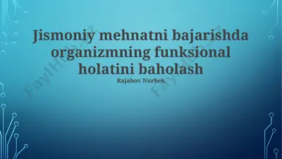jismoniy ish unumdorligini baholash — PPTX