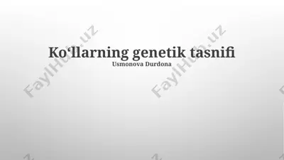 ko‘llarning genetik tasnifi — PPTX