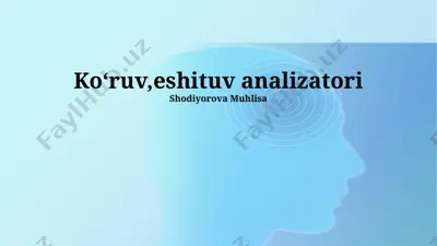 koʻruv,eshituv analizatori — PPTX