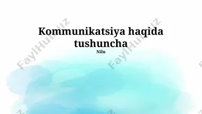 kommunikatsiya haqida tushuncha — PPTX