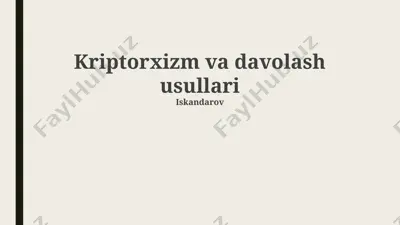 kriptorxizm va davolash usullari — PPTX