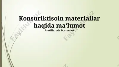 qurilish materiallari haqida maʼlumot — PPTX