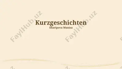 kurzgeschichten — PPTX