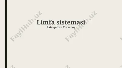 limfa sistemasi — PPTX