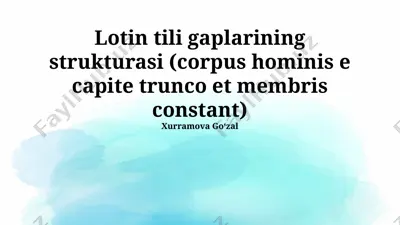 lotin tili gaplarining strukturasi — PPTX
