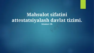 davlat sifat sertifikatlashtirish tizimi — PPTX