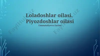 piyozsimonlar oilasi vakillari — PPTX
